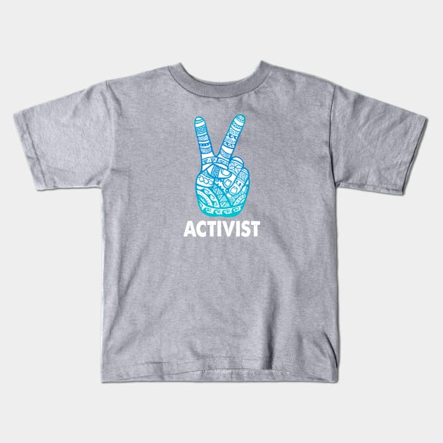 Peace Activist - Boho Peace Sign Kids T-Shirt by Jitterfly